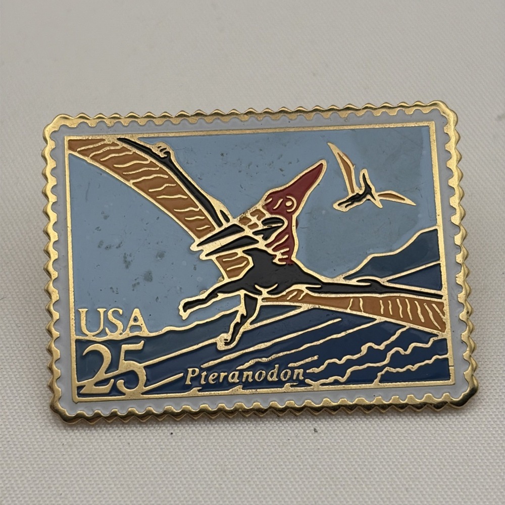 USPS United States Postal Service Stamp Pteranodon Dinosaur Lapel Hat Pin